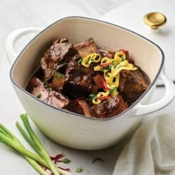 Tramontina Prisma 7 Qt Enameled Cast Iron Covered Square Dutch Oven - Matte White