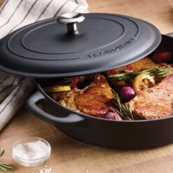 Tramontina 12.5" Cast Iron Covered Skillet Pre-Seasoned 11 Tramontina 12.5" Cast Iron Covered Skillet Pre-Seasoned -Tramontina Sales Store 80131340IXM001G