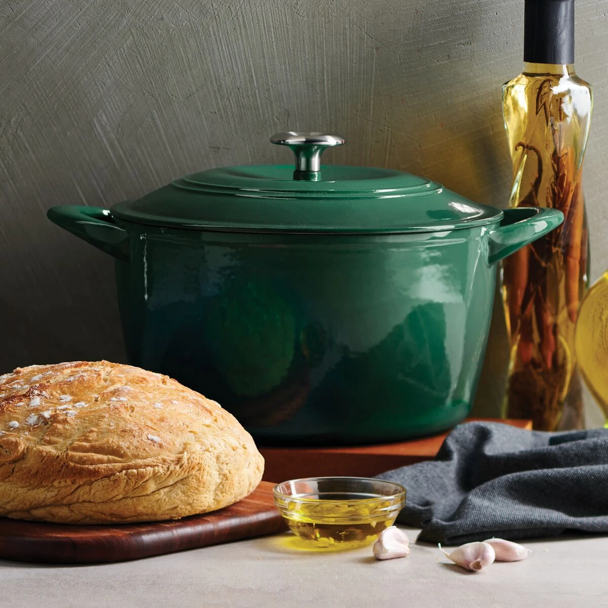 Tramontina 7 Qt Enameled Cast Iron Covered Tall Round Dutch Oven - Basil 1 Tramontina 7 Qt Enameled Cast Iron Covered Tall Round Dutch Oven - Basil