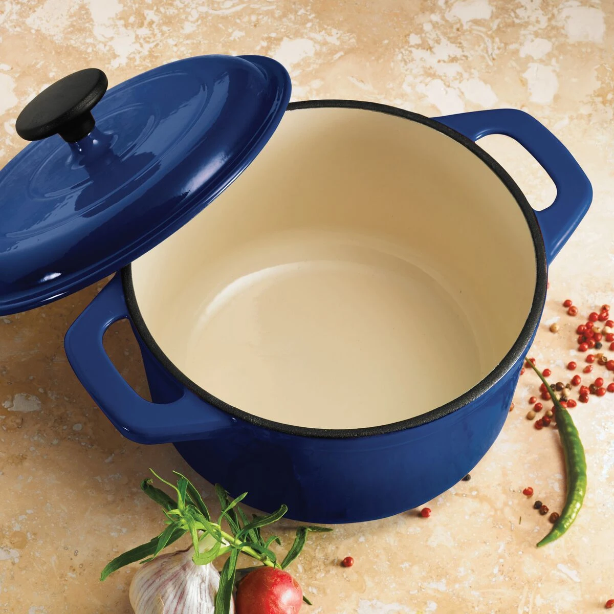 Tramontina 3.5 Qt Enameled Cast-Iron Round Dutch Oven - Gradated Cobalt 1 Tramontina 3.5 Qt Enameled Cast-Iron Round Dutch Oven - Gradated Cobalt