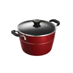 Tramontina Sicilia 8 Qt Aluminum Nonstick Covered Stock Pot - Raspberry -Tramontina Sales Store 80149043IXM001G