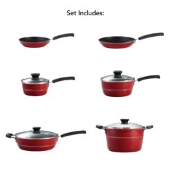 Tramontina Sicilia 10 Pc Aluminum Nonstick Cookware Set - Raspberry 17 Tramontina Sicilia 10 Pc Aluminum Nonstick Cookware Set - Raspberry -Tramontina Sales Store 80149045IXM002G