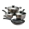 Tramontina Sicilia 8 Pc Aluminum Nonstick Cookware Set - Hazelnut