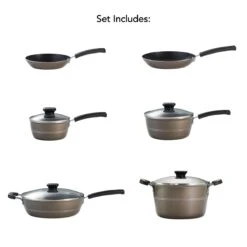 Tramontina Sicilia 10 Pc Aluminum Nonstick Cookware Set - Hazelnut -Tramontina Sales Store 80149058IXM002G