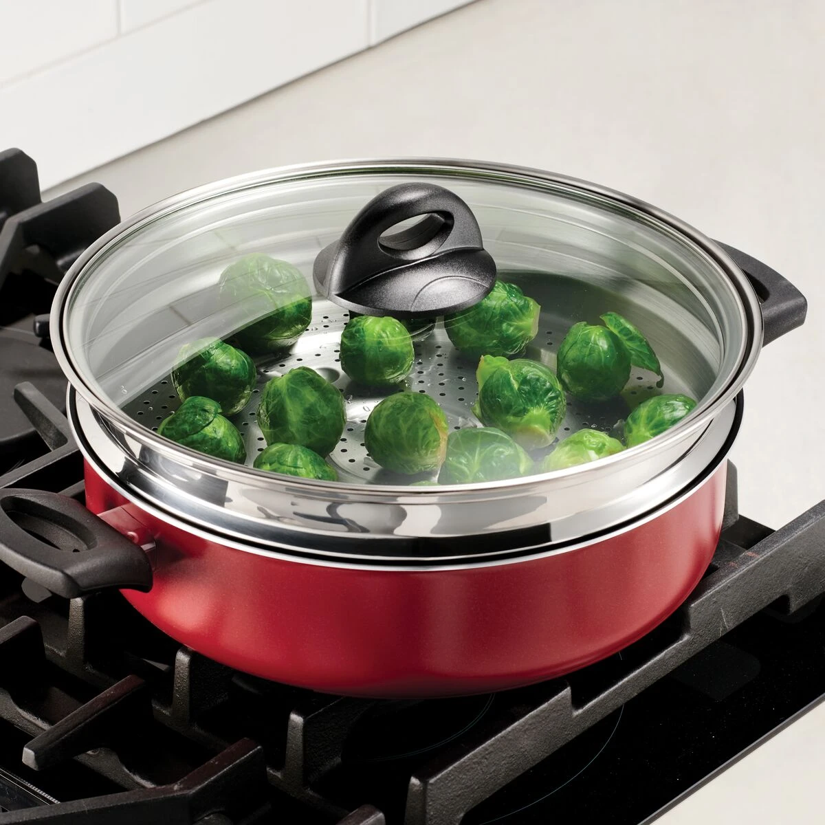 Tramontina 4 Qt Covered Nonstick Pan With Steamer 5 Tramontina 4 Qt Covered Nonstick Pan With Steamer - Image 5