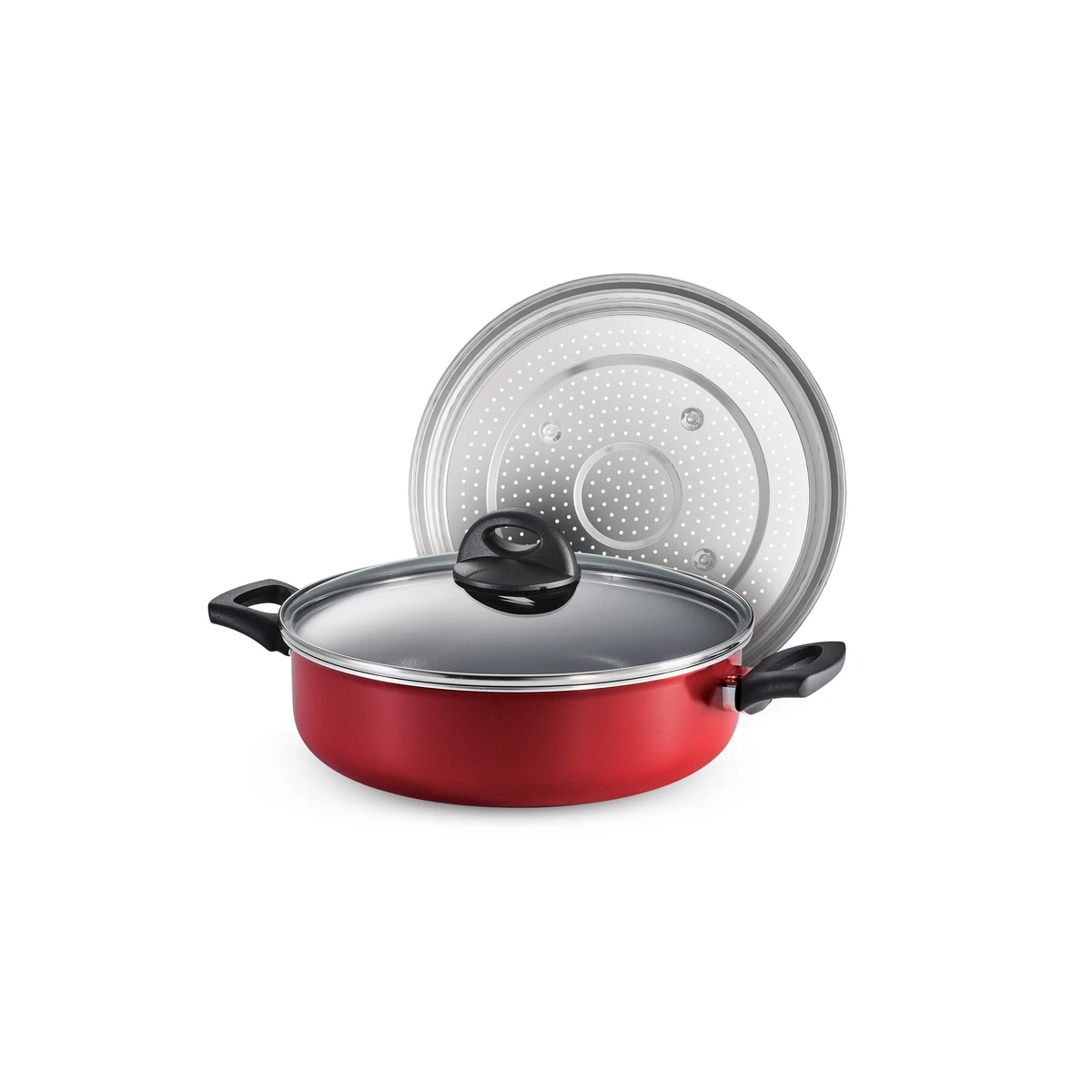 Tramontina 4 Qt Covered Nonstick Pan With Steamer 2 Tramontina 4 Qt Covered Nonstick Pan With Steamer - Image 2