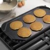 Tramontina Reversible Double-Burner Grill-Griddle -Black With Metallic Speckles