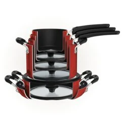 Tramontina Nesting 11 Pc Nonstick Cookware Set - Red 9 Tramontina Nesting 11 Pc Nonstick Cookware Set - Red -Tramontina Sales Store 80156042IXM003G