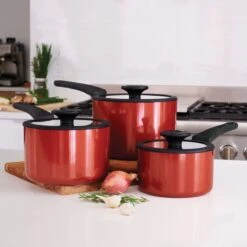 Tramontina Nesting 6 Pc Nonstick Sauce Pan Set - Red -Tramontina Sales Store 80156065IXM004G