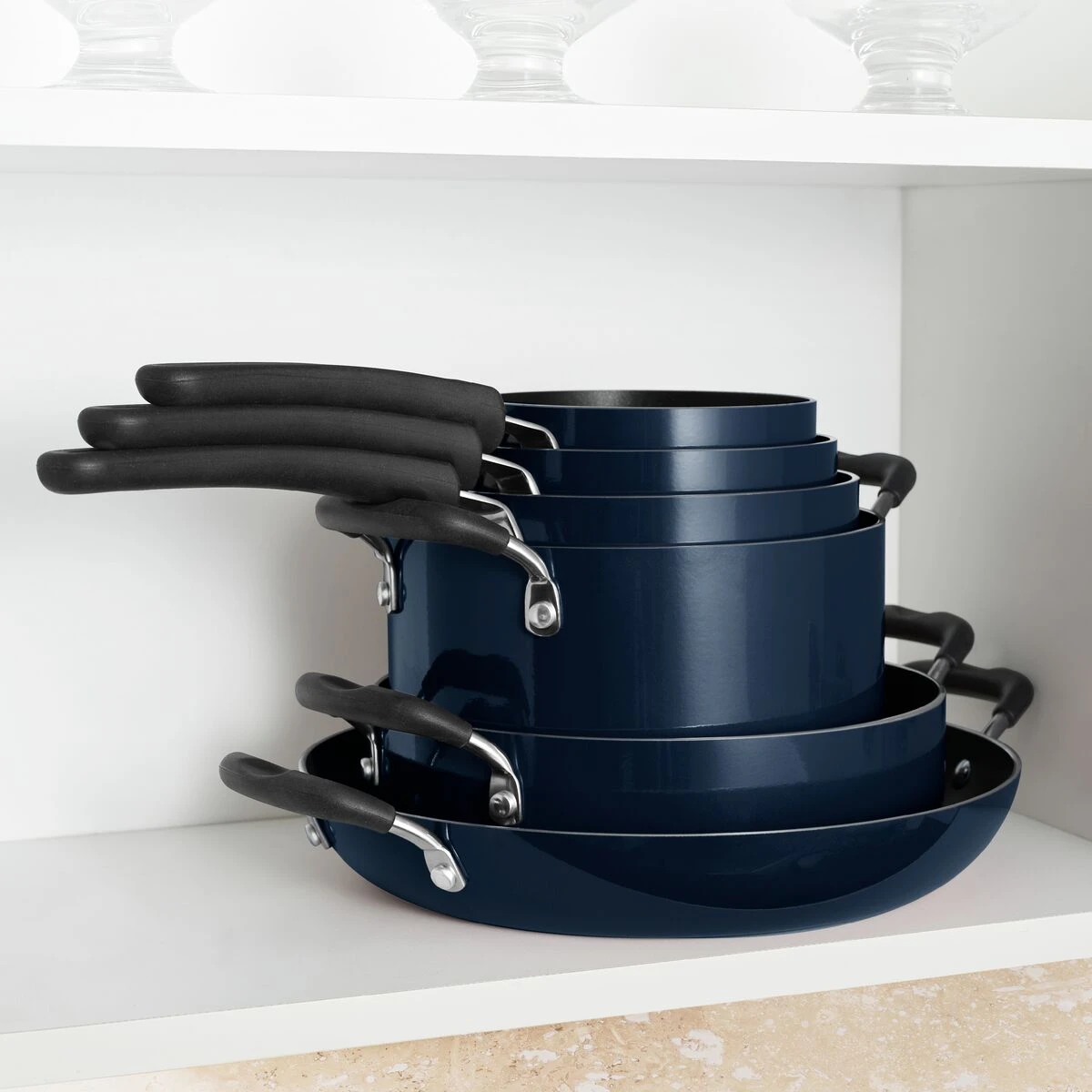 Tramontina Nesting 11 Pc Nonstick Cookware Set - Naval 7 Tramontina Nesting 11 Pc Nonstick Cookware Set - Naval - Image 7