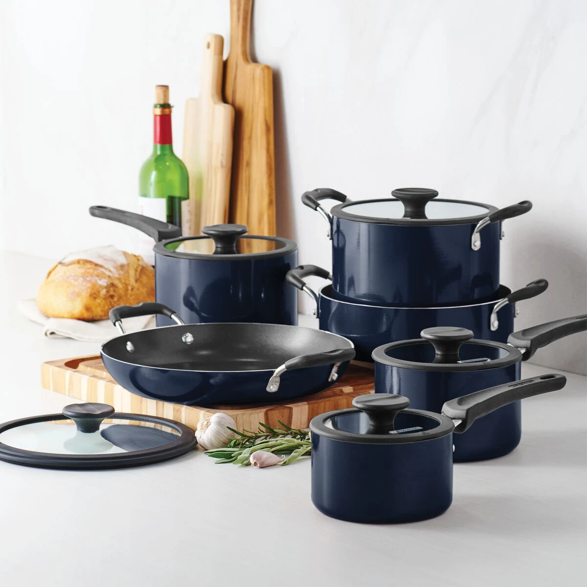 Tramontina Nesting 11 Pc Nonstick Cookware Set - Naval 1 Tramontina Nesting 11 Pc Nonstick Cookware Set - Naval