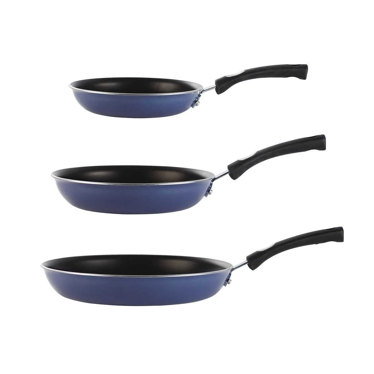 Tramontina 3 Pk Fry Pans - Metallic Medium Blue 4 Tramontina 3 Pk Fry Pans - Metallic Medium Blue - Image 4