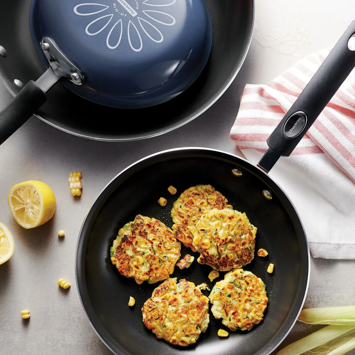 Tramontina 3 Pk Fry Pans - Metallic Medium Blue 1 Tramontina 3 Pk Fry Pans - Metallic Medium Blue