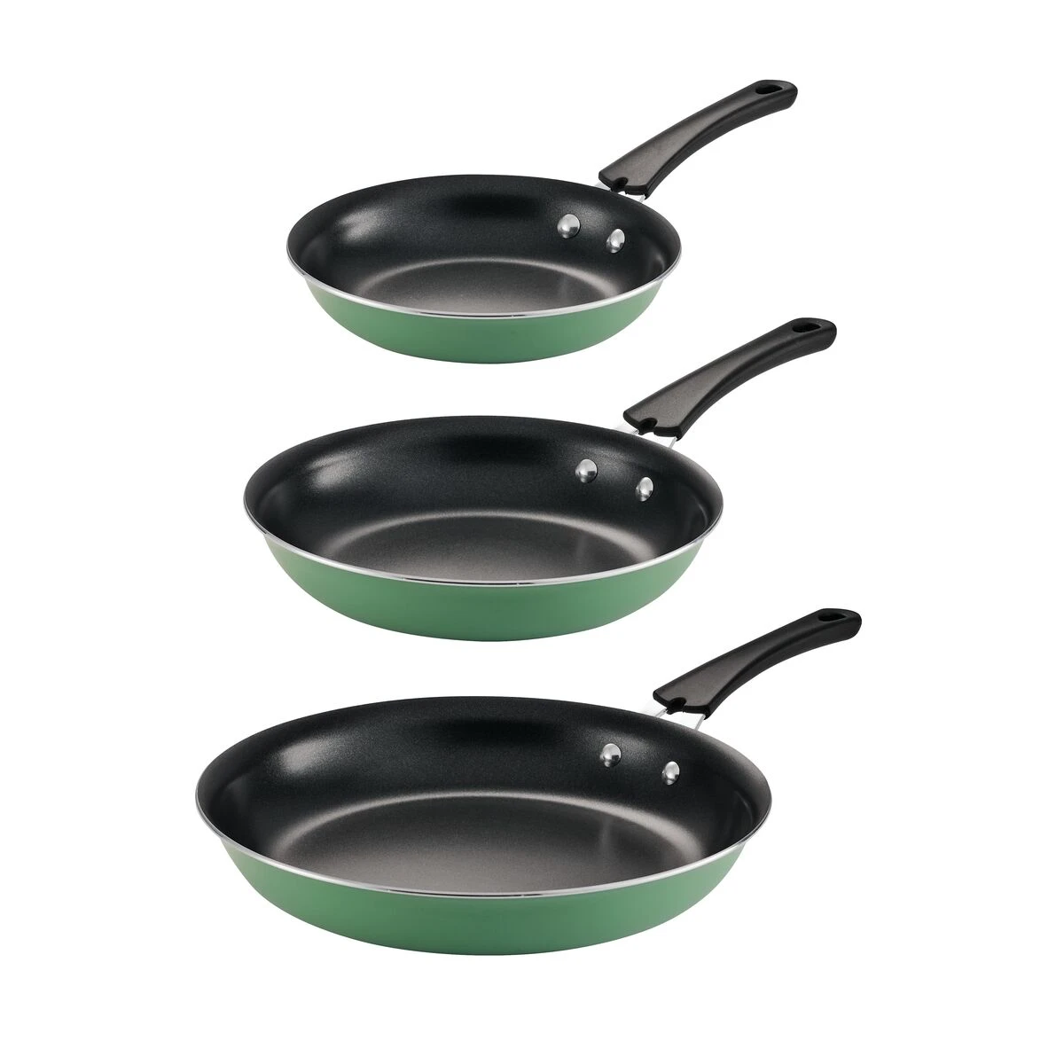 Tramontina 3 Pk Porcelain Enamel Fry Pans - Sage 3 Tramontina 3 Pk Porcelain Enamel Fry Pans - Sage - Image 3
