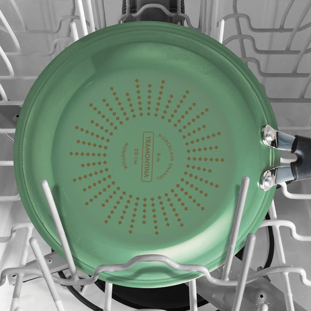 Tramontina 3 Pk Porcelain Enamel Fry Pans - Sage 8 Tramontina 3 Pk Porcelain Enamel Fry Pans - Sage - Image 8