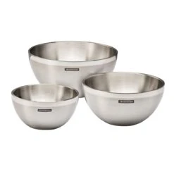 Tramontina 3 Pc Double Wall Stainless Steel Mixing Bowl Set -Tramontina Sales Store 80202008IXM001G