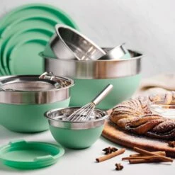 Tramontina 10 Pc Covered Stainless Steel And Silicone Mixing Bowl Set - Mint Green -Tramontina Sales Store 80202034IXM001G