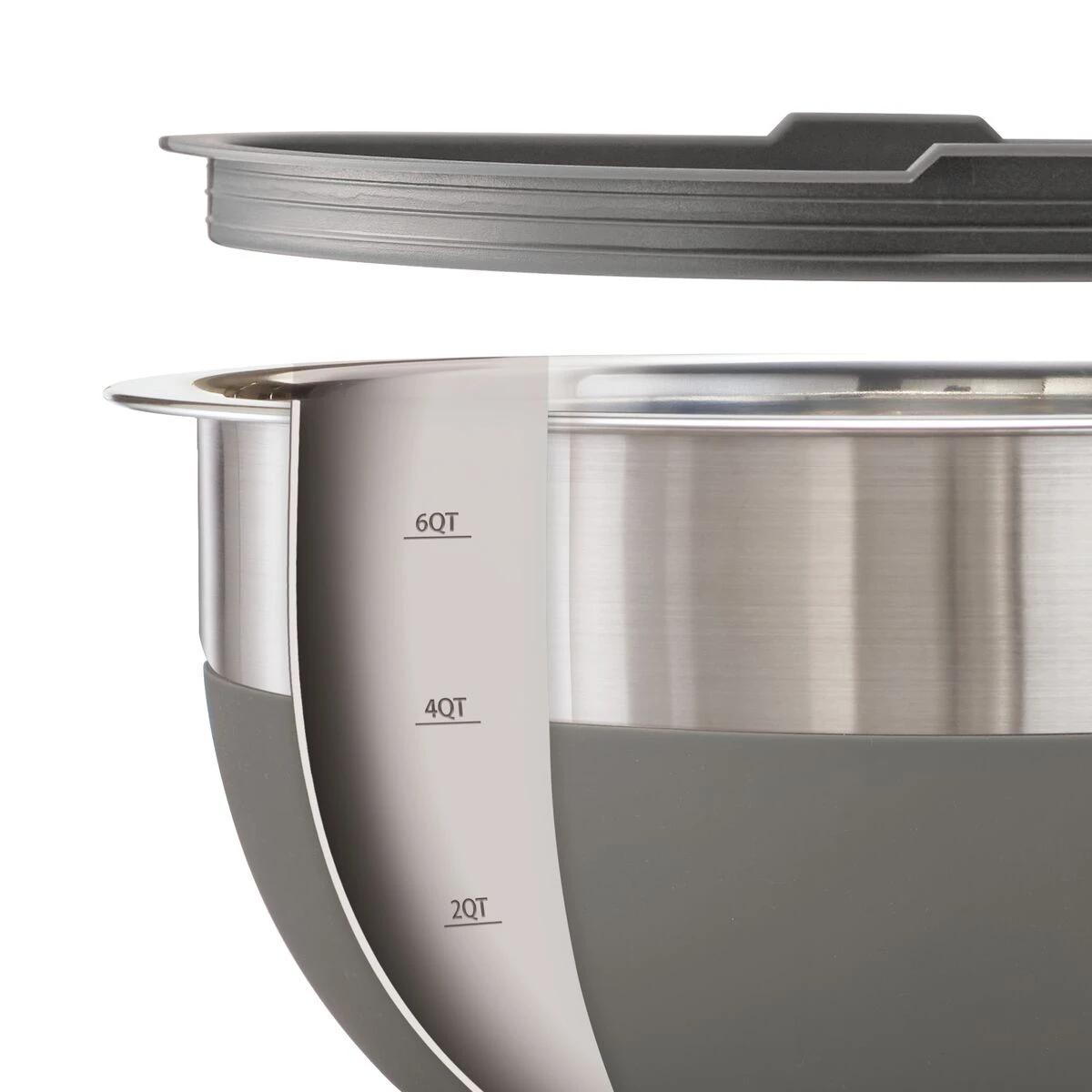 Tramontina 10 Pc Covered Stainless Steel And Silicone Mixing Bowl Set With Grating Tools - Charcoal Gray 8 Tramontina 10 Pc Covered Stainless Steel And Silicone Mixing Bowl Set With Grating Tools - Charcoal Gray - Image 8