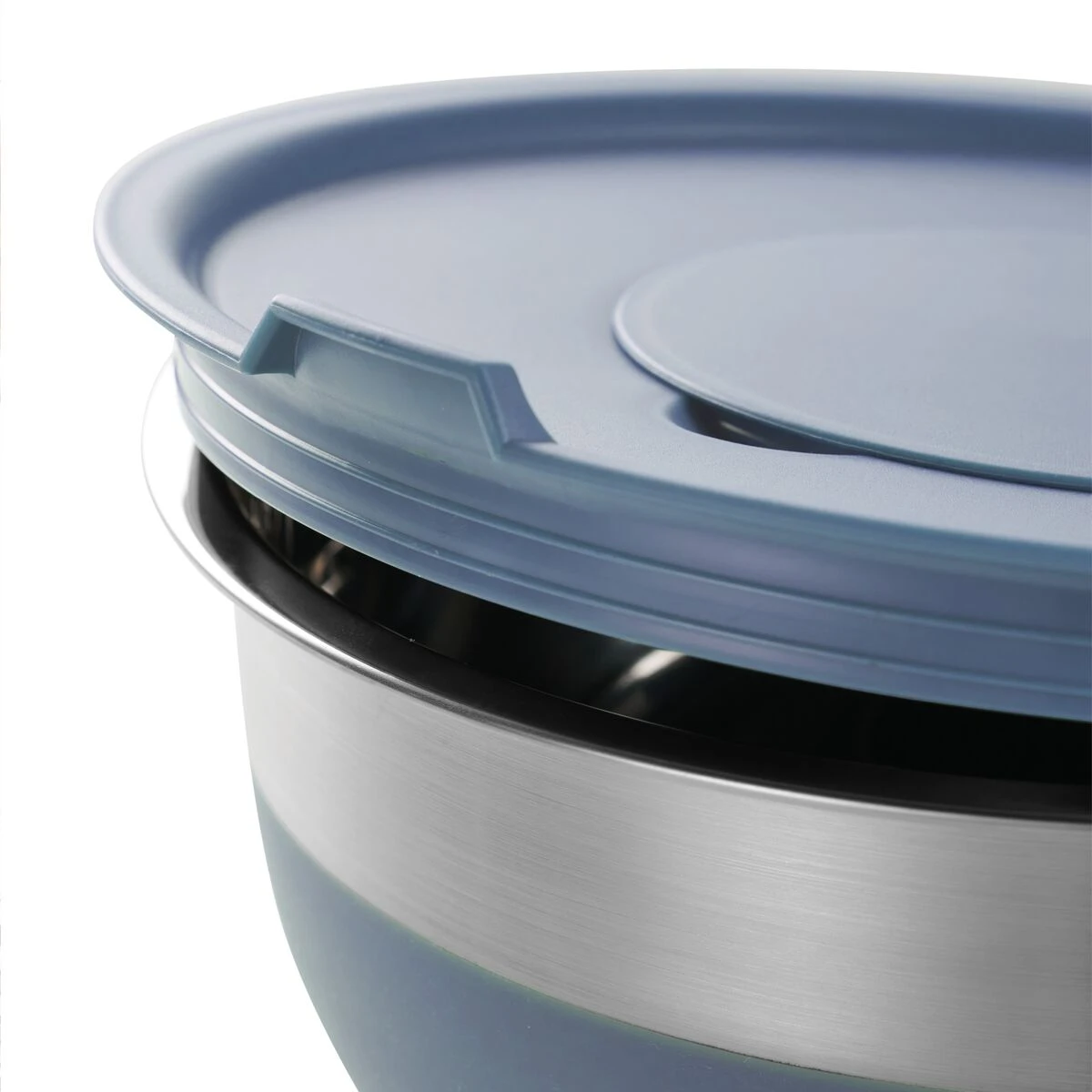 Tramontina 10 Pc Covered Stainless Steel And Silicone Mixing Bowl Set With Grating Tools - Blueberry Blue 2 Tramontina 10 Pc Covered Stainless Steel And Silicone Mixing Bowl Set With Grating Tools - Blueberry Blue - Image 2