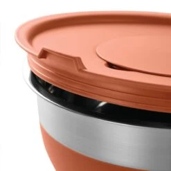 Tramontina 10 Pc Covered Stainless Steel And Silicone Mixing Bowl Set With Grating Tools - Persimmon Orange -Tramontina Sales Store 80202046IXM003G