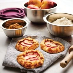 Tramontina 14 Pc Stainless Steel Covered Mixing Bowl Set With Silicone Base - Eggplant -Tramontina Sales Store 80202538IXM002G