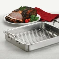 Tramontina Prima 15 In Stainless Steel Roasting Pan - Includes Basting Grill -Tramontina Sales Store 80203004IXM001G