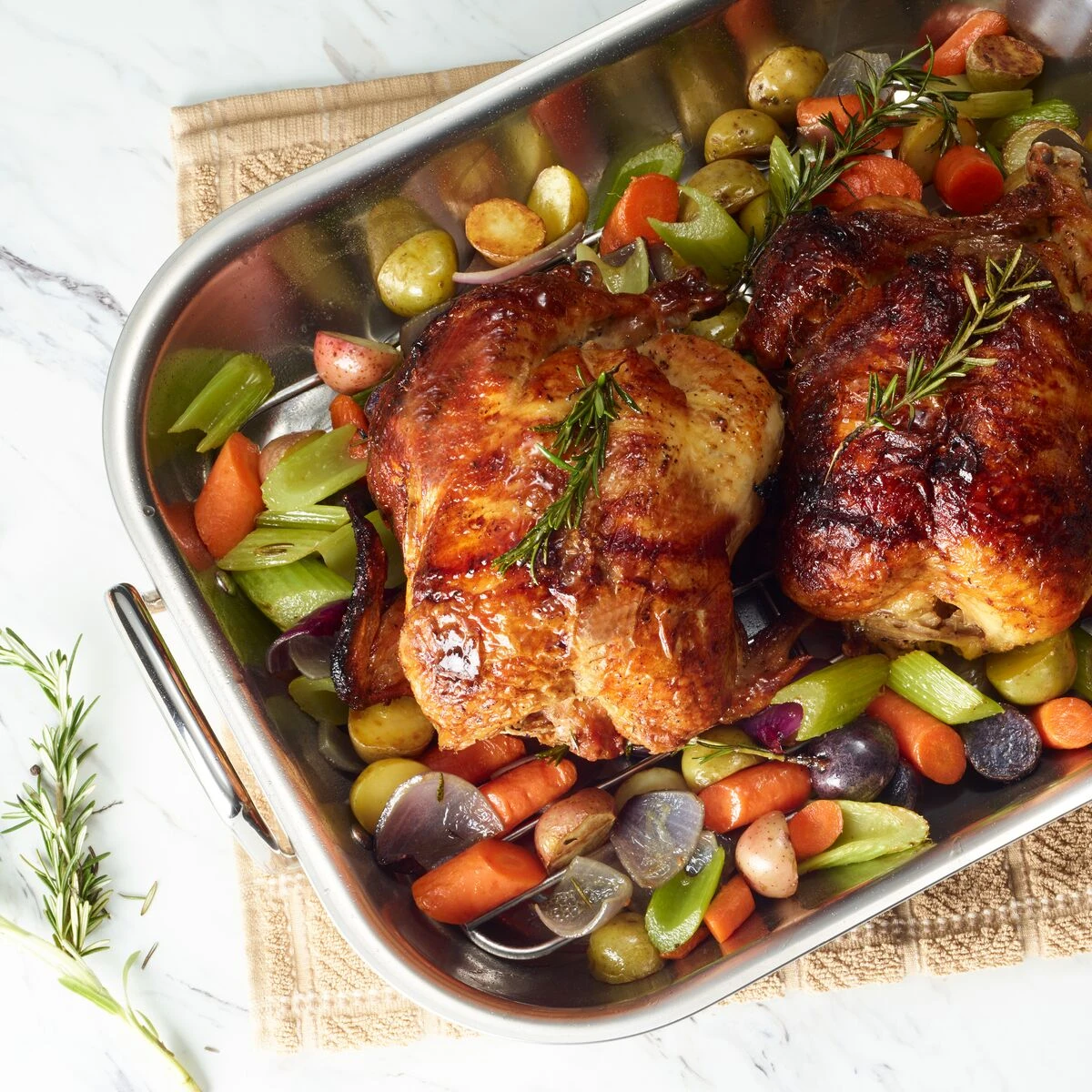 Tramontina Prima 18.75 In Stainless Steel Flared Edge Roasting Pan - Includes Basting Rack 1 Tramontina Prima 18.75 In Stainless Steel Flared Edge Roasting Pan - Includes Basting Rack