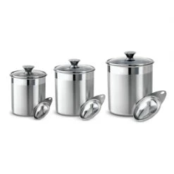 Tramontina 6 Pc Stainless Steel Covered Canister And Scoop Set -Tramontina Sales Store 80204012IXM001G