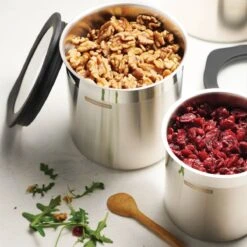 Tramontina 4 Pc Stainless Steel Canister Set - Black -Tramontina Sales Store 80204027IXM002G