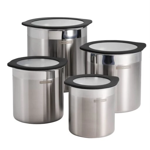 Tramontina 4 Pc Stainless Steel Canister Set - Black -Tramontina Sales Store 80204027PDM001G