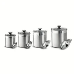 Tramontina 8 Pc Stainless Steel Covered Canister And Scoop Set 7 Tramontina 8 Pc Stainless Steel Covered Canister And Scoop Set -Tramontina Sales Store 80204527IXM002G