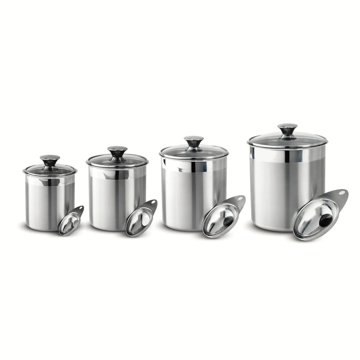 Tramontina 8 Pc Stainless Steel Covered Canister And Scoop Set 4 Tramontina 8 Pc Stainless Steel Covered Canister And Scoop Set - Image 4