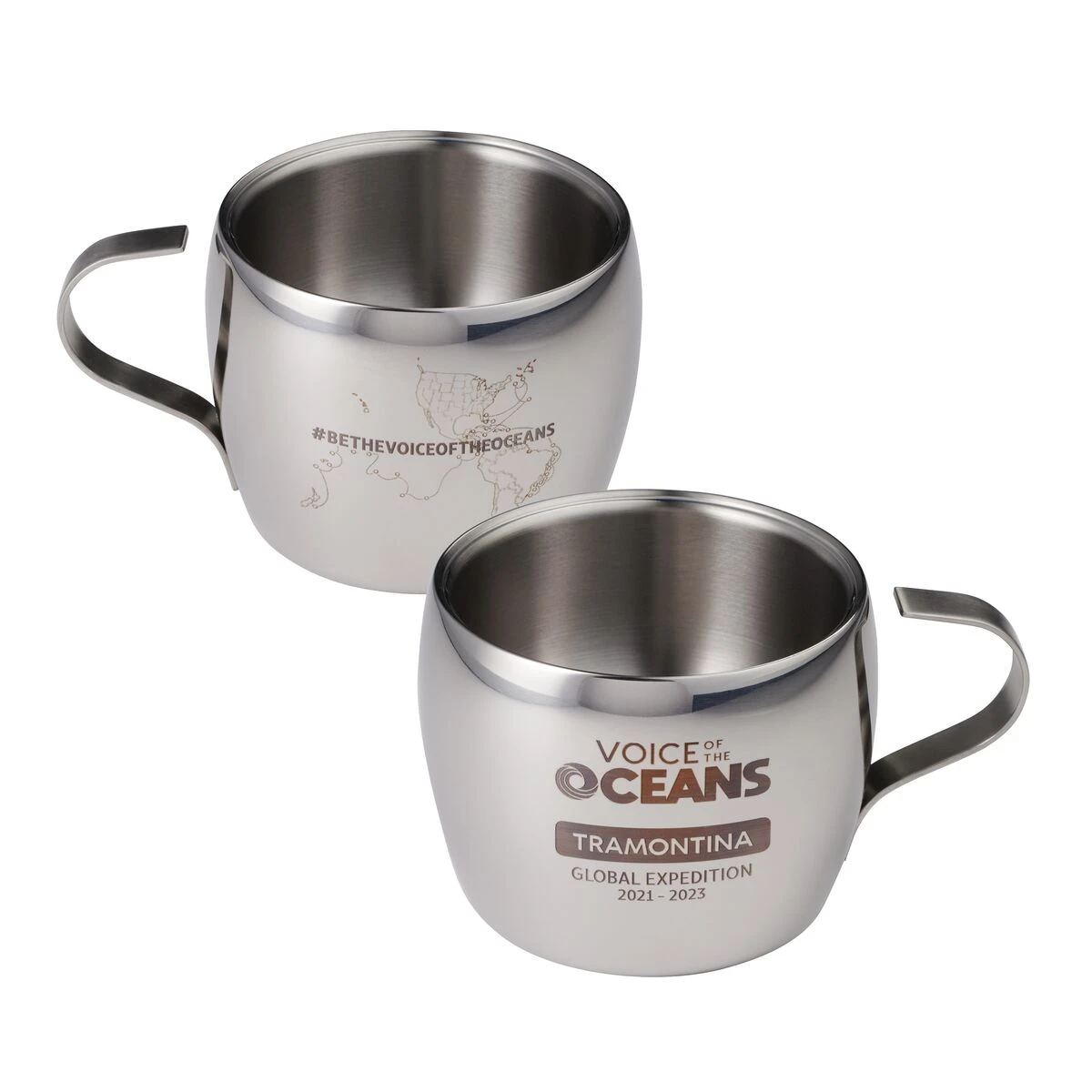 Tramontina 2 Pk Stainless Steel Double-Wall Cups - Voice Of The Oceans Limited Edition 1 Tramontina 2 Pk Stainless Steel Double-Wall Cups - Voice Of The Oceans Limited Edition