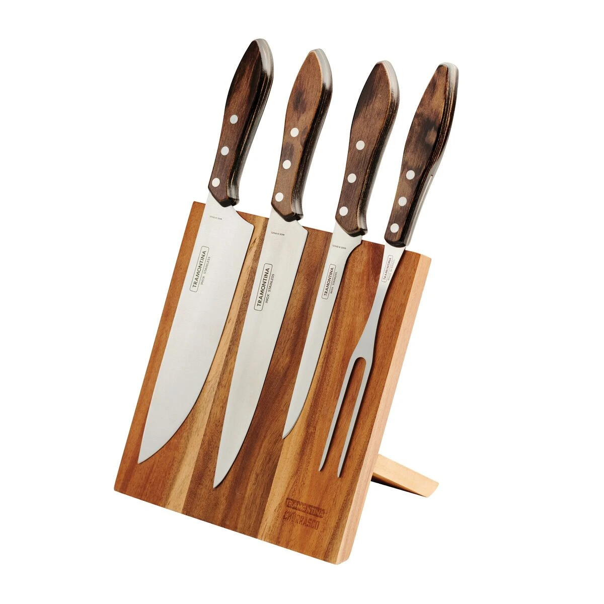 Tramontina Churrasco BBQ 5 Pc Cutlery Set With Magnetic Block 2 Tramontina Churrasco BBQ 5 Pc Cutlery Set With Magnetic Block - Image 2