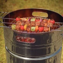 Tramontina 15.5 In Stainless Steel Round BBQ Charcoal Grill With Lid -Tramontina Sales Store 80905033IXM006G