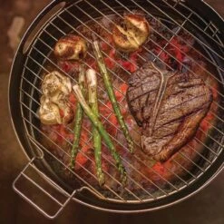 Tramontina 15.5 In Stainless Steel Round BBQ Charcoal Grill With Lid -Tramontina Sales Store 80905033IXM007G