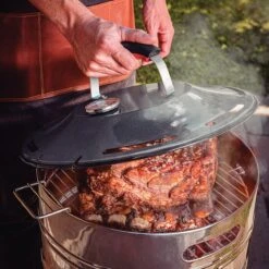 Tramontina 15.5 In Stainless Steel Round BBQ Charcoal Grill With Lid -Tramontina Sales Store 80905033IXM009G