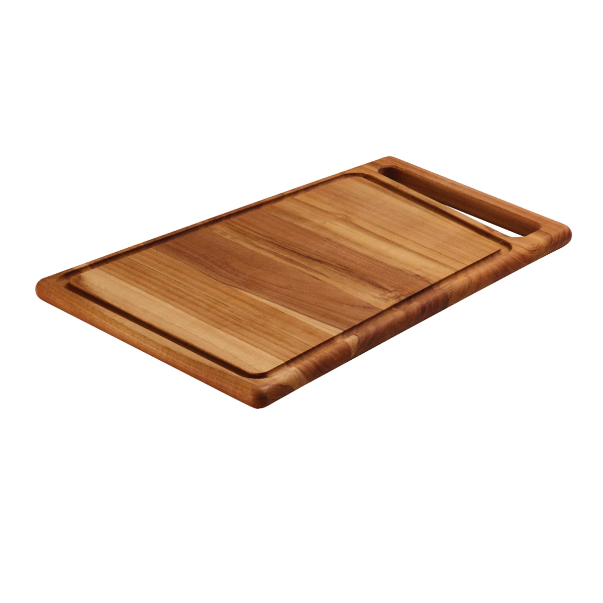 Tramontina 15.75 In X 10.5 In Teak Wood Rectangle Cutting Board With Groove 2 Tramontina 15.75 In X 10.5 In Teak Wood Rectangle Cutting Board With Groove - Image 2