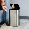 Tramontina 3.17 Gallon Stainless Steel Square Sensor Bin With SS Capped Lid