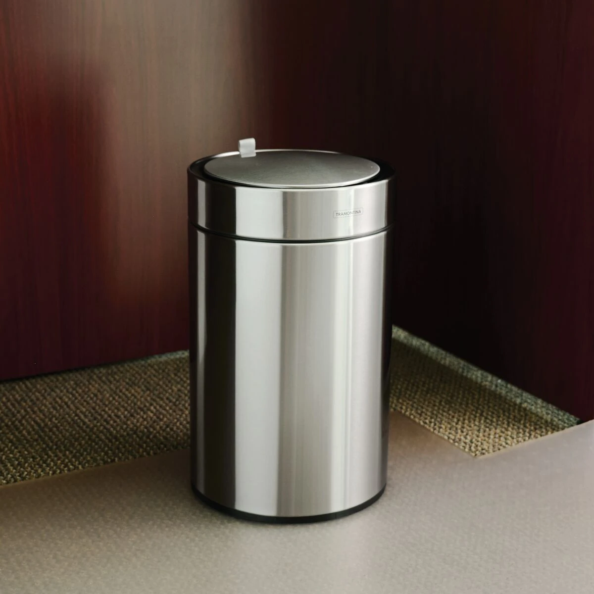 Tramontina 3.17 Gallon Stainless Steel Round Sensor Bin With SS Capped Lid 1 Tramontina 3.17 Gallon Stainless Steel Round Sensor Bin With SS Capped Lid