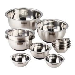 Tramontina Guru 11 Pc Stainless Steel Prep Bowl With Black Silicone Base Set